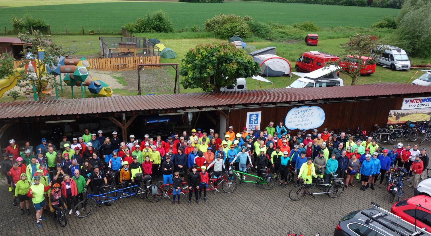 Tandemtreffen 2024 Neuburg an der Donau Gruppenbild Teilnehmer